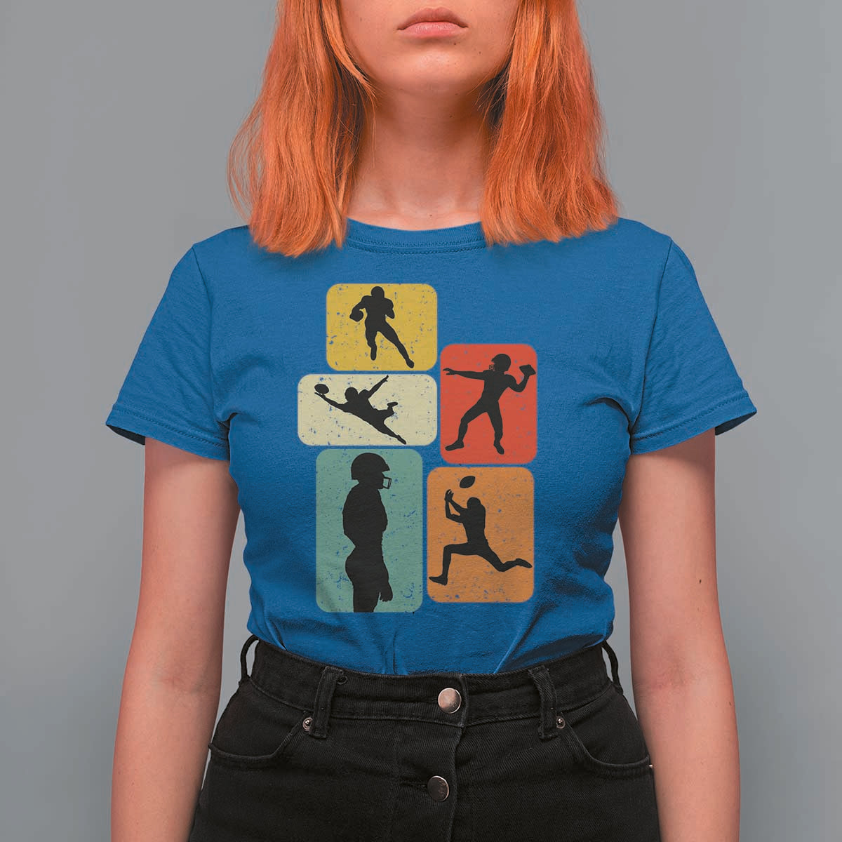 American Football Player Retro Vintage Sport Lover T Shirt For Women - Wonder Print Shop