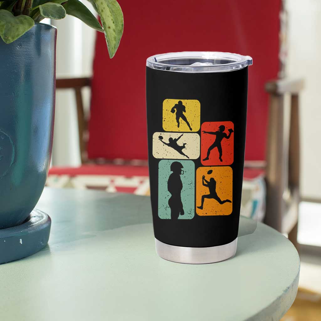 American Football Player Retro Vintage Sport Lover Tumbler Cup - Wonder Print Shop
