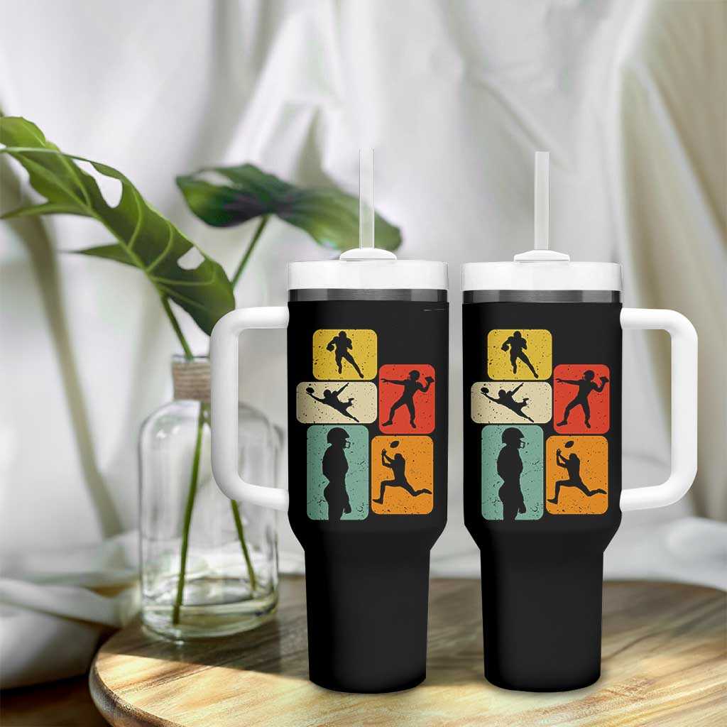 American Football Player Retro Vintage Sport Lover Tumbler With Handle - Wonder Print Shop