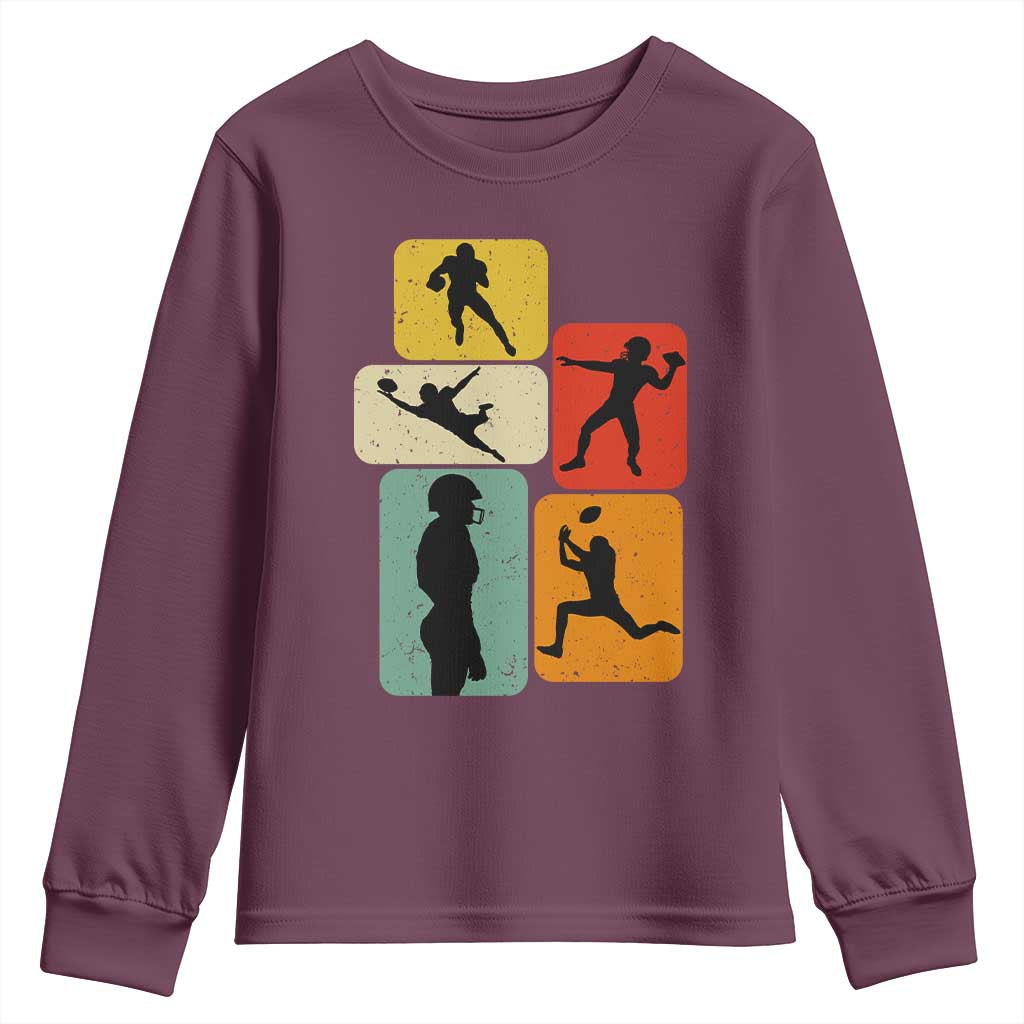 American Football Player Retro Vintage Sport Lover Youth Sweatshirt - Wonder Print Shop