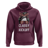 Funny Classy Until Kickoff Hoodie American Football Game Day Messy Bun - Wonder Print Shop