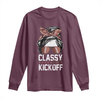 Funny Classy Until Kickoff Long Sleeve Shirt American Football Game Day Messy Bun - Wonder Print Shop