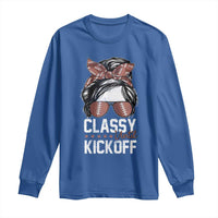 Funny Classy Until Kickoff Long Sleeve Shirt American Football Game Day Messy Bun - Wonder Print Shop