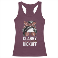 Funny Classy Until Kickoff Racerback Tank Top American Football Game Day Messy Bun - Wonder Print Shop