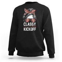 Funny Classy Until Kickoff Sweatshirt American Football Game Day Messy Bun - Wonder Print Shop