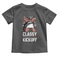 Funny Classy Until Kickoff Toddler T Shirt American Football Game Day Messy Bun - Wonder Print Shop