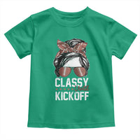 Funny Classy Until Kickoff Toddler T Shirt American Football Game Day Messy Bun - Wonder Print Shop
