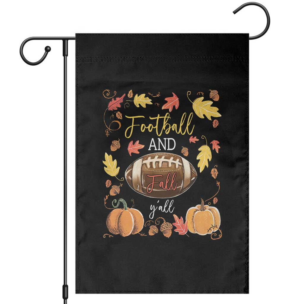 Football And Fall Yall Garden Flag Fall Season American Football - Wonder Print Shop