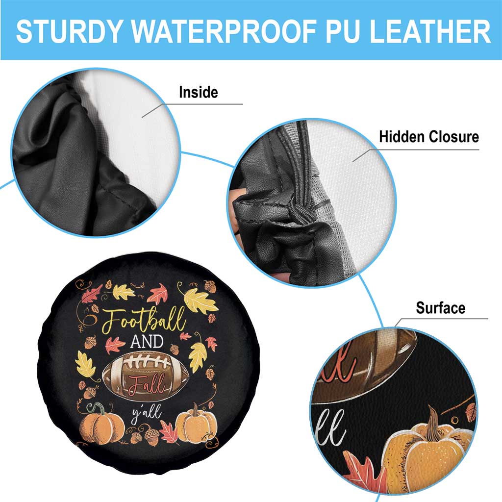 Football And Fall Yall Spare Tire Cover Fall Season American Football - Wonder Print Shop