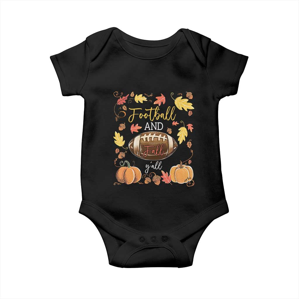 Football And Fall Yall Baby Onesie Fall Season American Football - Wonder Print Shop