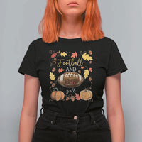Football And Fall Yall T Shirt For Women Fall Season American Football - Wonder Print Shop