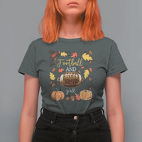 Football And Fall Yall T Shirt For Women Fall Season American Football - Wonder Print Shop