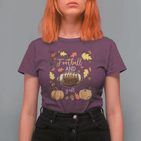 Football And Fall Yall T Shirt For Women Fall Season American Football - Wonder Print Shop