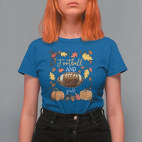 Football And Fall Yall T Shirt For Women Fall Season American Football - Wonder Print Shop