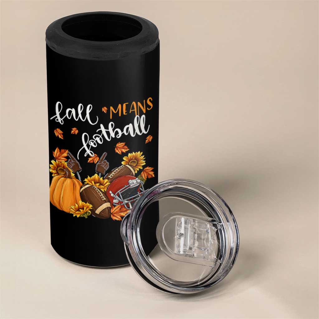 Fall Means Football 4 in 1 Can Cooler Tumbler Fall Season American Football Thanksgiving - Wonder Print Shop