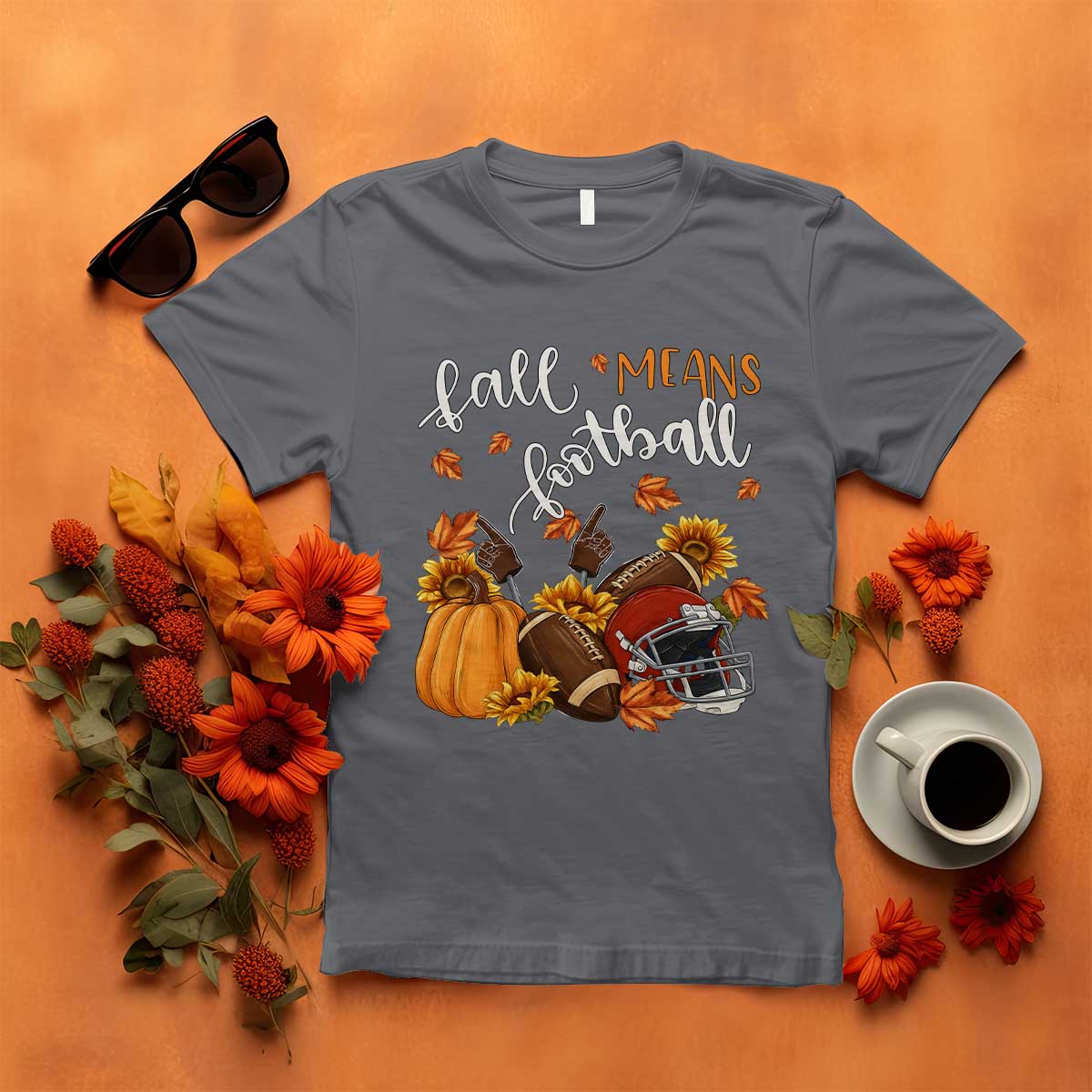 Fall Means Football T Shirt Fall Season American Football Thanksgiving - Wonder Print Shop