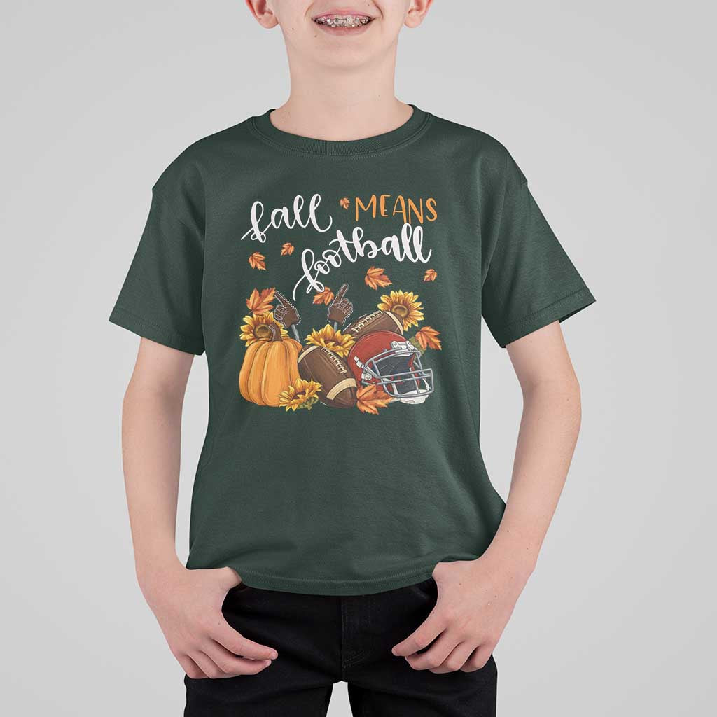 Fall Means Football T Shirt For Kid Fall Season American Football Thanksgiving - Wonder Print Shop