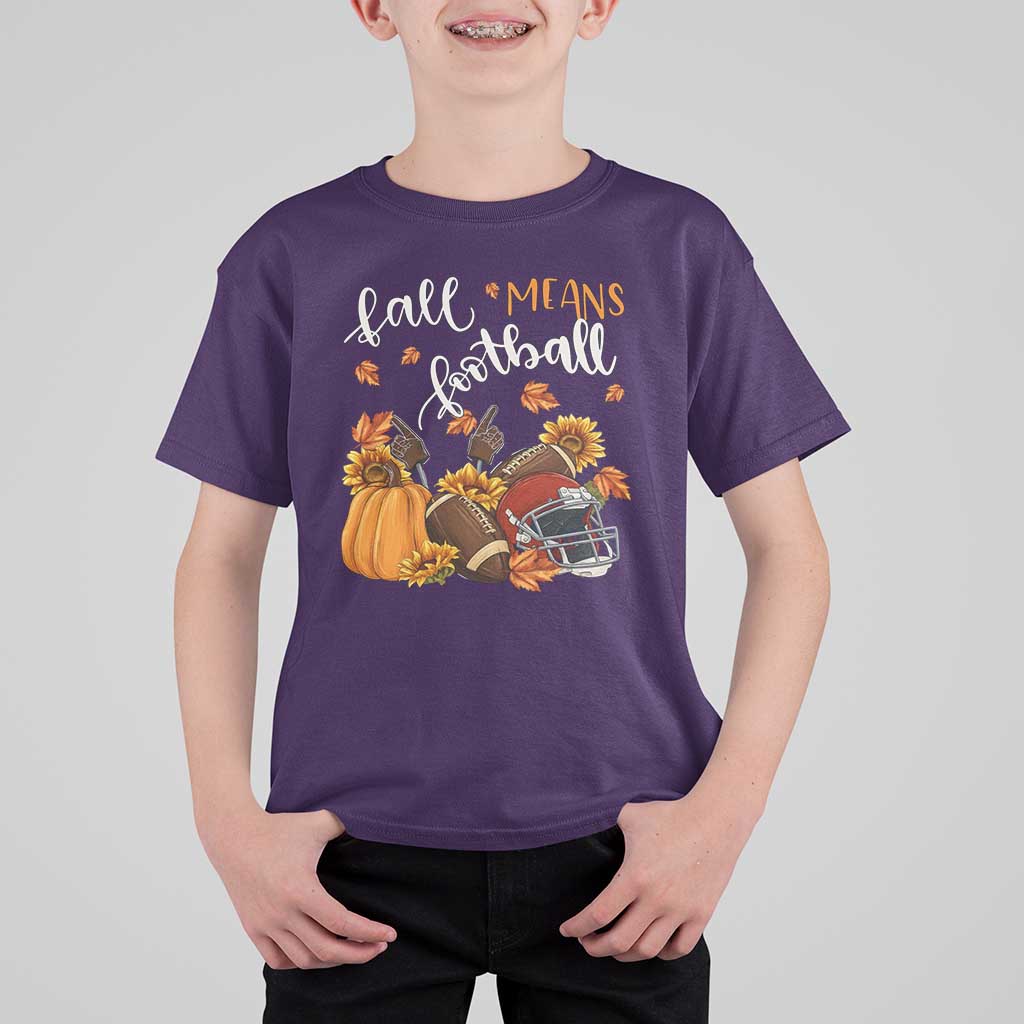 Fall Means Football T Shirt For Kid Fall Season American Football Thanksgiving - Wonder Print Shop