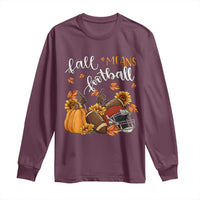 Fall Means Football Long Sleeve Shirt Fall Season American Football Thanksgiving - Wonder Print Shop