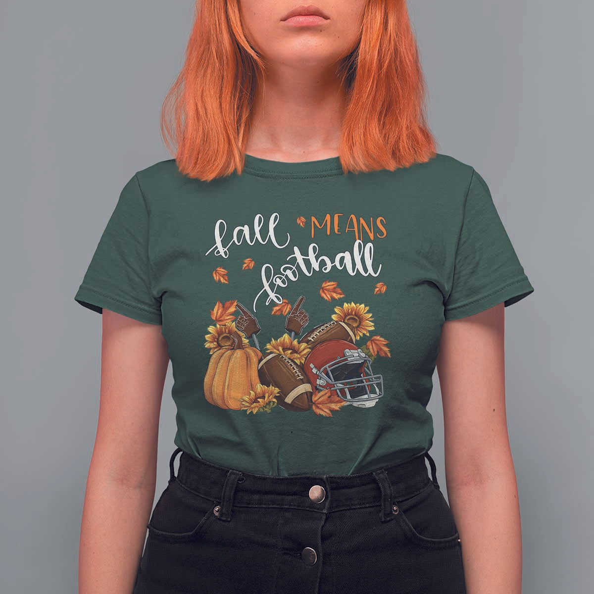 Fall Means Football T Shirt For Women Fall Season American Football Thanksgiving - Wonder Print Shop