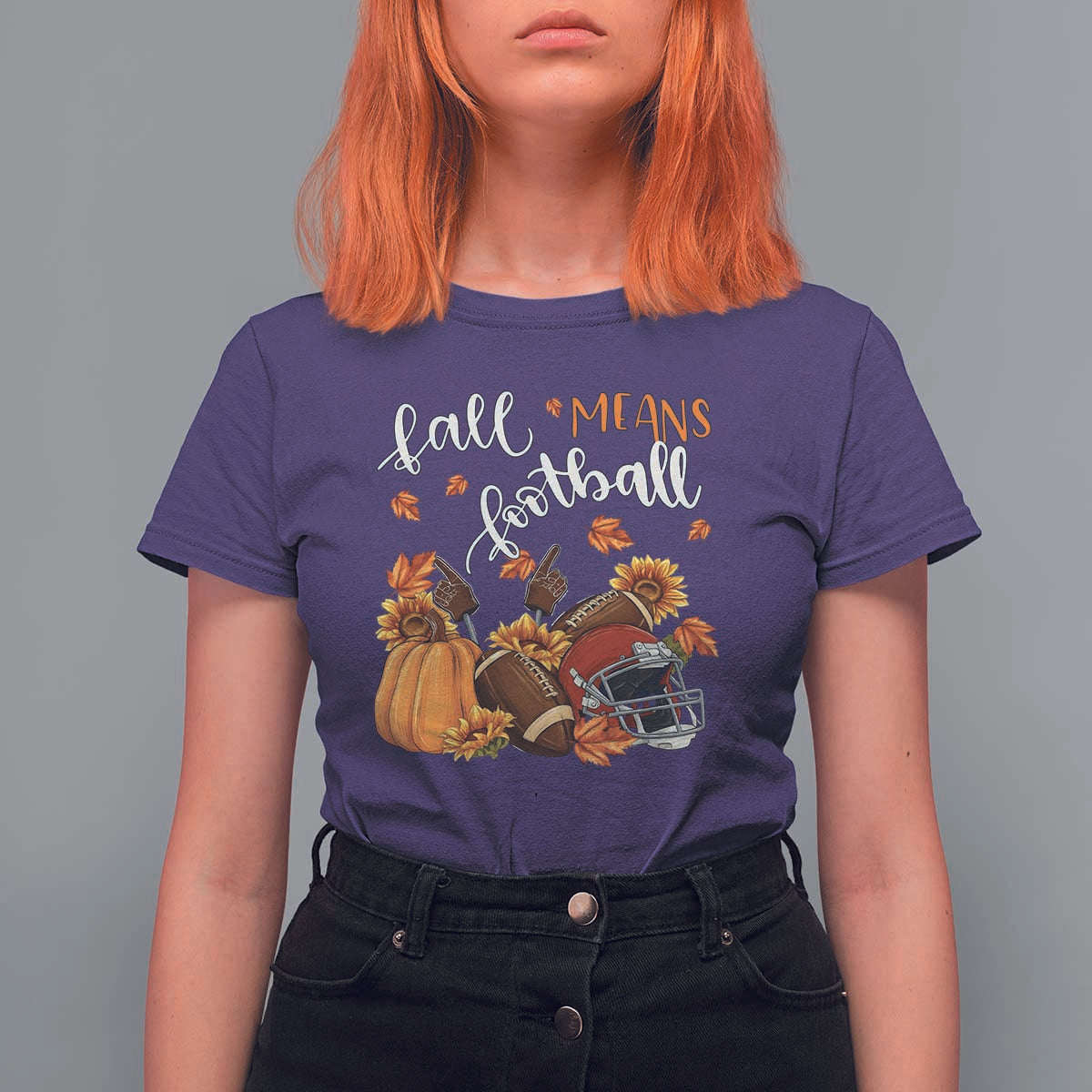 Fall Means Football T Shirt For Women Fall Season American Football Thanksgiving - Wonder Print Shop