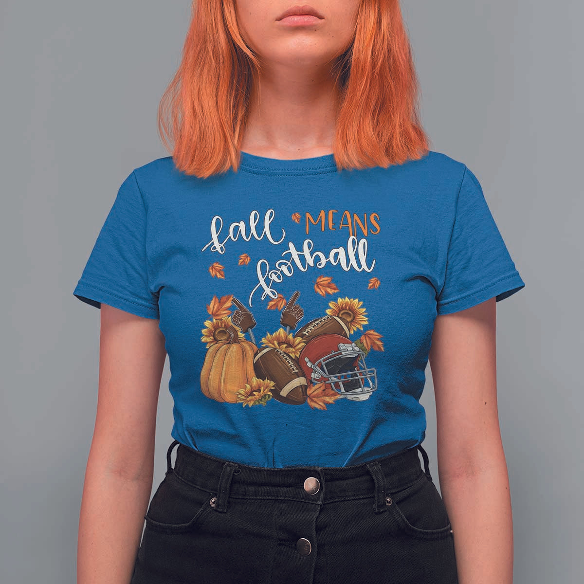 Fall Means Football T Shirt For Women Fall Season American Football Thanksgiving - Wonder Print Shop