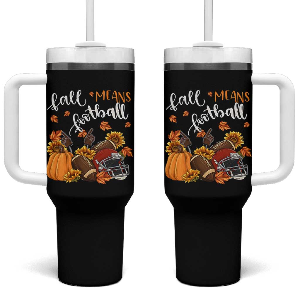 Fall Means Football Tumbler With Handle Fall Season American Football Thanksgiving - Wonder Print Shop