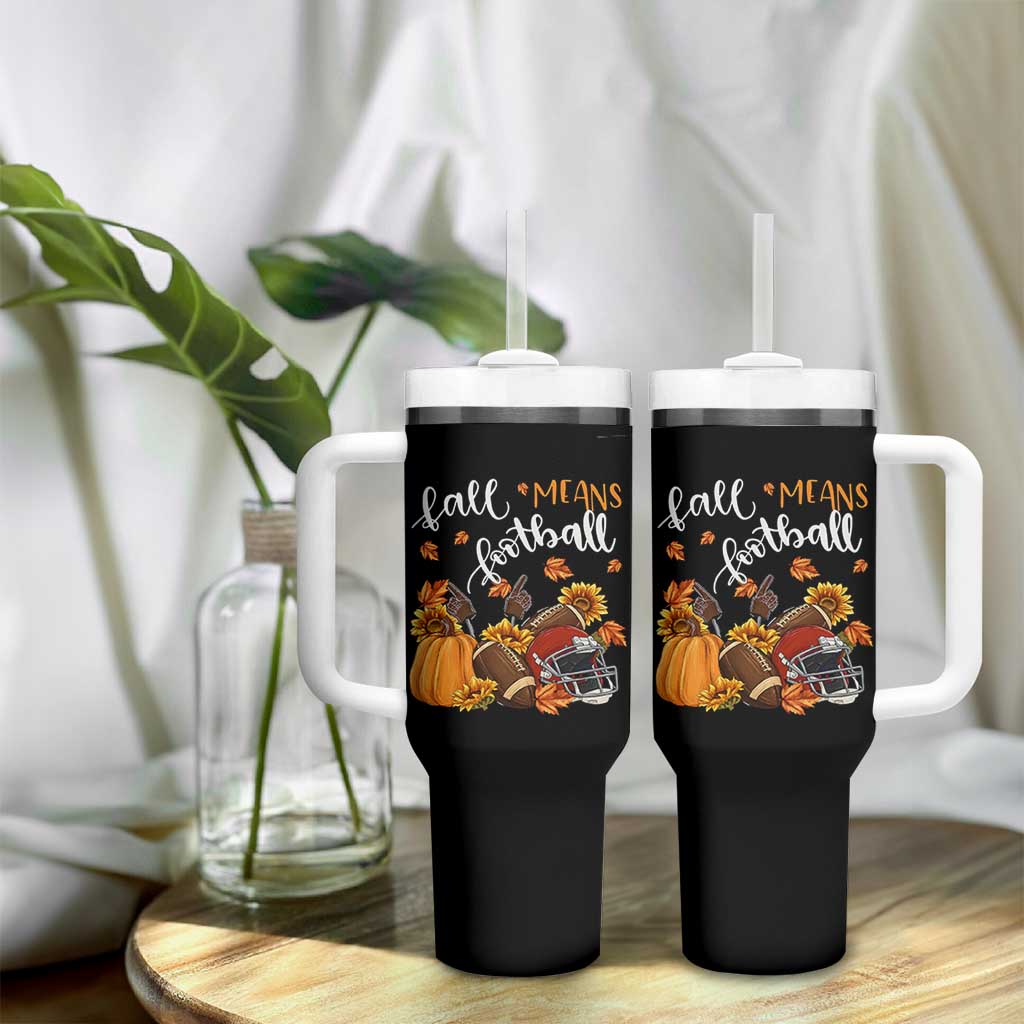 Fall Means Football Tumbler With Handle Fall Season American Football Thanksgiving - Wonder Print Shop