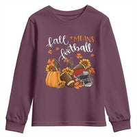 Fall Means Football Youth Sweatshirt Fall Season American Football Thanksgiving - Wonder Print Shop