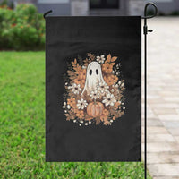 Halloween Ghost Garden Flag Vintage Floral Pumpkin Glitter Print - Wonder Print Shop