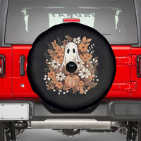 Halloween Ghost Spare Tire Cover Vintage Floral Pumpkin Glitter Print - Wonder Print Shop