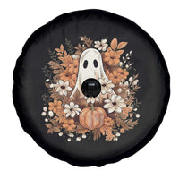 Halloween Ghost Spare Tire Cover Vintage Floral Pumpkin Glitter Print - Wonder Print Shop