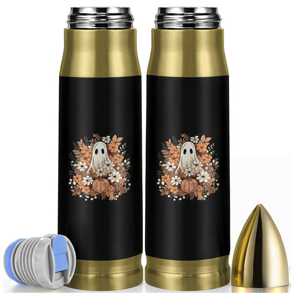 Halloween Ghost Bullet Tumbler Vintage Floral Pumpkin Glitter Print - Wonder Print Shop