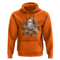 Halloween Ghost Hoodie Vintage Floral Pumpkin Glitter Print - Wonder Print Shop