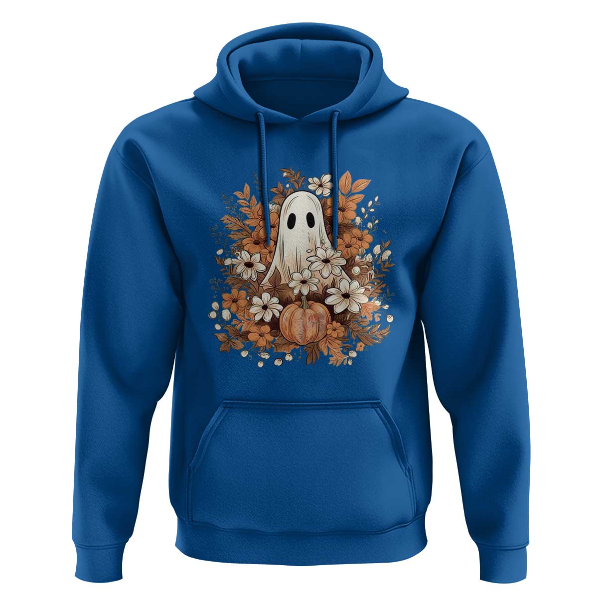 Halloween Ghost Hoodie Vintage Floral Pumpkin Glitter Print - Wonder Print Shop