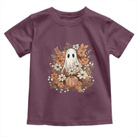 Halloween Ghost Toddler T Shirt Vintage Floral Pumpkin Glitter Print - Wonder Print Shop