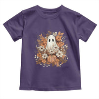 Halloween Ghost Toddler T Shirt Vintage Floral Pumpkin Glitter Print - Wonder Print Shop