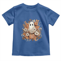 Halloween Ghost Toddler T Shirt Vintage Floral Pumpkin Glitter Print - Wonder Print Shop