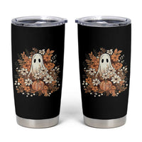 Halloween Ghost Tumbler Cup Vintage Floral Pumpkin Glitter Print - Wonder Print Shop