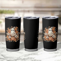Halloween Ghost Tumbler Cup Vintage Floral Pumpkin Glitter Print - Wonder Print Shop
