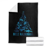 Christmas In Hawaii Throw Blanket Mele Kalikimala Sea Animals Xmas Tree - Wonder Print Shop