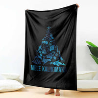 Christmas In Hawaii Throw Blanket Mele Kalikimala Sea Animals Xmas Tree - Wonder Print Shop