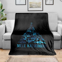 Christmas In Hawaii Throw Blanket Mele Kalikimala Sea Animals Xmas Tree - Wonder Print Shop