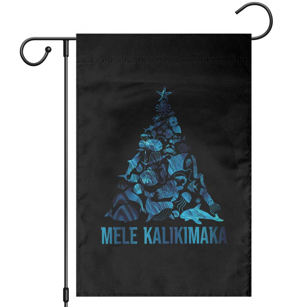Christmas In Hawaii Garden Flag Mele Kalikimala Sea Animals Xmas Tree - Wonder Print Shop