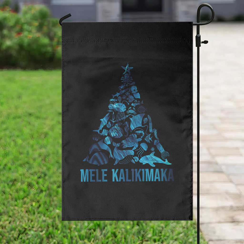 Christmas In Hawaii Garden Flag Mele Kalikimala Sea Animals Xmas Tree - Wonder Print Shop