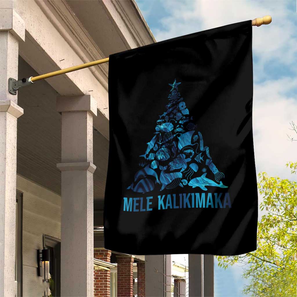 Christmas In Hawaii Garden Flag Mele Kalikimala Sea Animals Xmas Tree - Wonder Print Shop