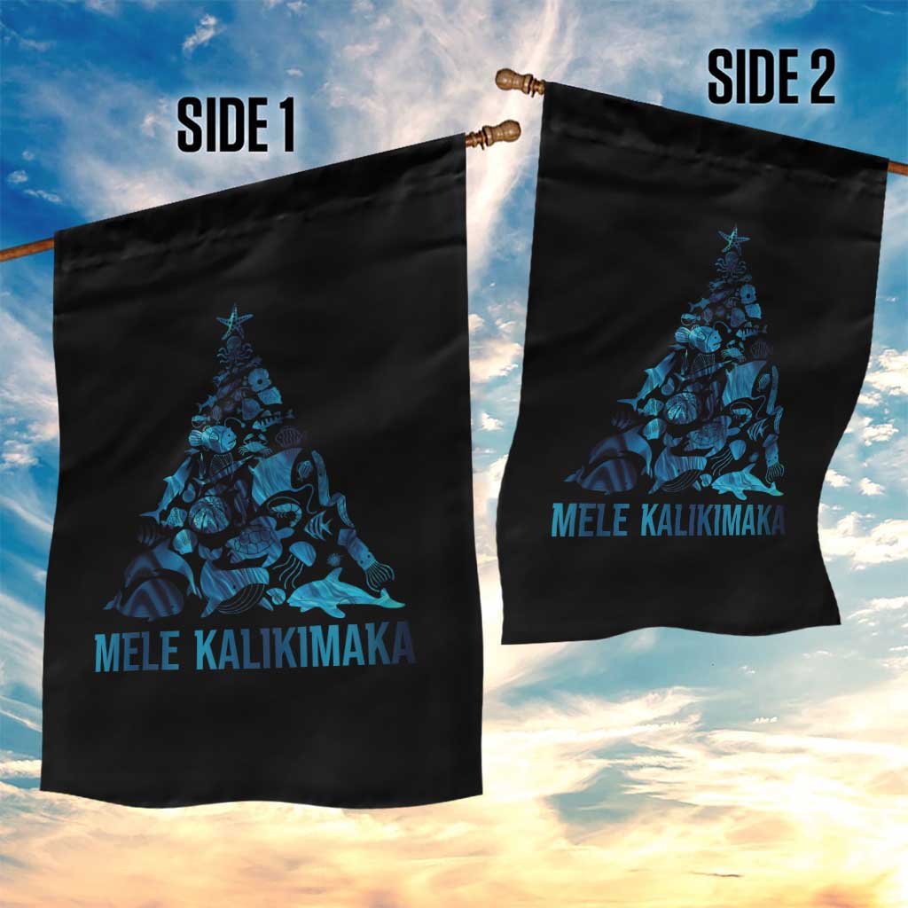 Christmas In Hawaii Garden Flag Mele Kalikimala Sea Animals Xmas Tree - Wonder Print Shop