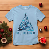 Christmas In Hawaii T Shirt Mele Kalikimala Sea Animals Xmas Tree - Wonder Print Shop