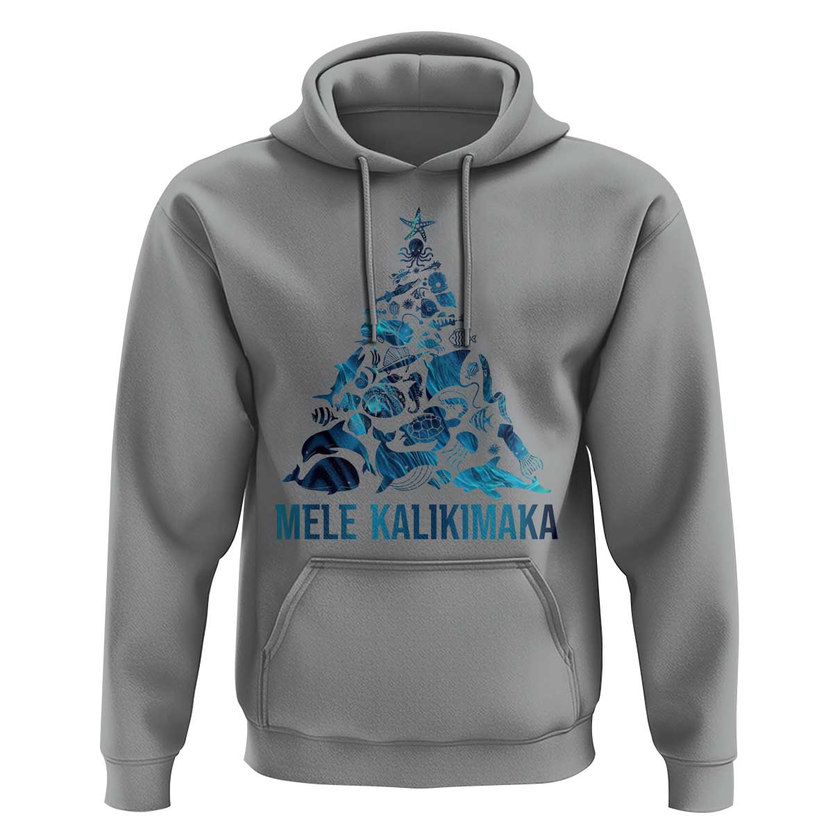 Christmas In Hawaii Hoodie Mele Kalikimala Sea Animals Xmas Tree