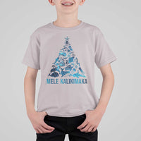 Christmas In Hawaii T Shirt For Kid Mele Kalikimala Sea Animals Xmas Tree - Wonder Print Shop